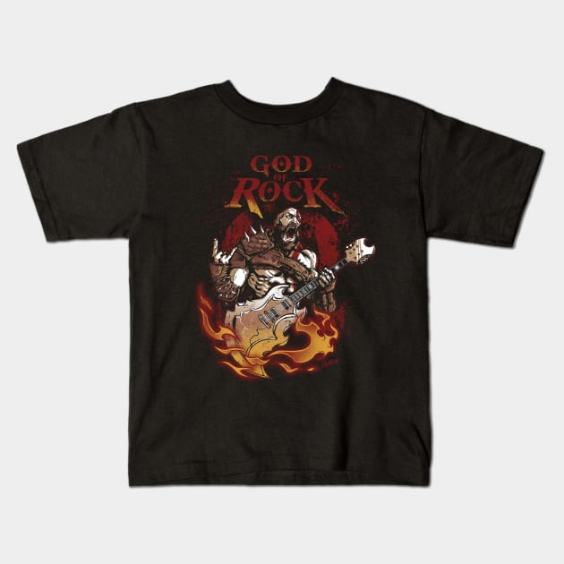 God of Rock Kids T-Shirt by RedBug01